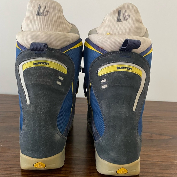 Burton, women 6 or youth 4-4.5, Moto, blue and yellow lace up snowboard boots - Picture 7 of 12